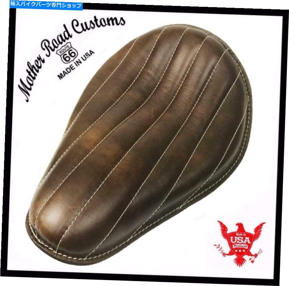 シート チョッパーハーレースポーツスターボバーベイツシート11x14ブラウンタックロールレザー Chopper Harley Sportster Bobber Bates Seat 11x14 Brown Tuck Roll Leather【並行輸入品】