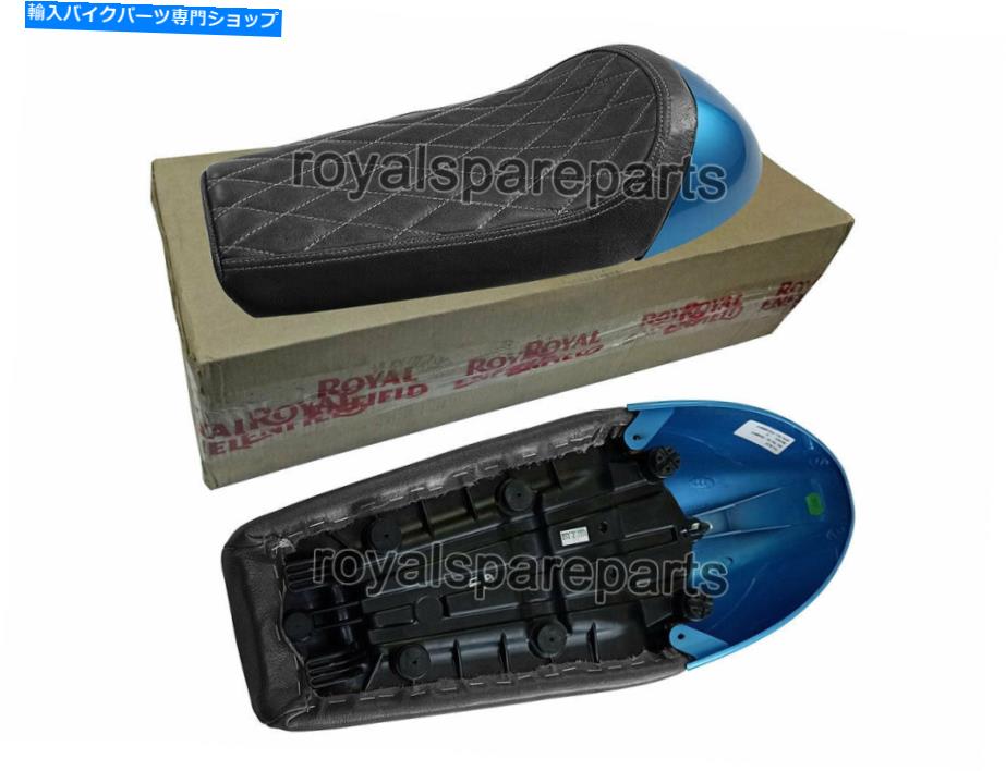 シート 本革ロイヤルエンフィールドGT＆インターセプター650 D7シングルシート＆ブルーカウル Genuine Leather Royal Enfield GT & Interceptor 650 D7 Single Seat & Blue Cowl【並行輸入品】