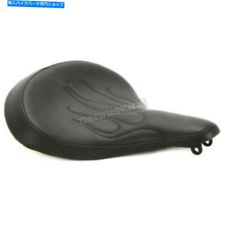 シート ドラッグブラックビニールラージスプリングソロシートw /カーペットボトム - 0806-0051 Drag Black Vinyl Large Spring Solo Seat w/Flames w/Carpeted Bottom - 0806-0051【並行輸入品】