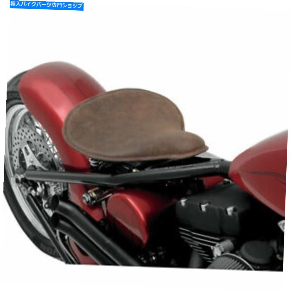 シート ドラッグスペシャリ大型ロープロファイルブラウンレザーソロシートハーレーカスタムボバー Drag Specialties Large Low Profile Brown Leather Solo Seat Harley Custom Bobber【並行輸入品】