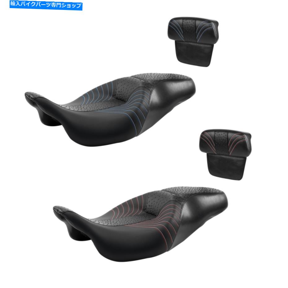 シート ハーレーツーリングウルトラ限定道路Glide14-21のための運転席旅客シート＆パッドフィット Driver Passenger Seat & Pad Fit For Harley Touring Ultra Limited Road Glide14-21【並行輸入品】