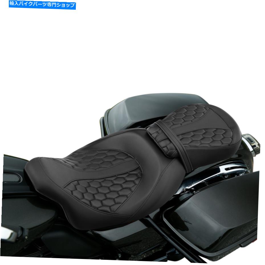シート ブラックドライバー＆旅客席フィットハーレーツーリングストリートロードグライド2009-2021 Black Driver & Passenger Seat Fit For Harley Touring Street Road Glide 2009-2021【並行輸入品】