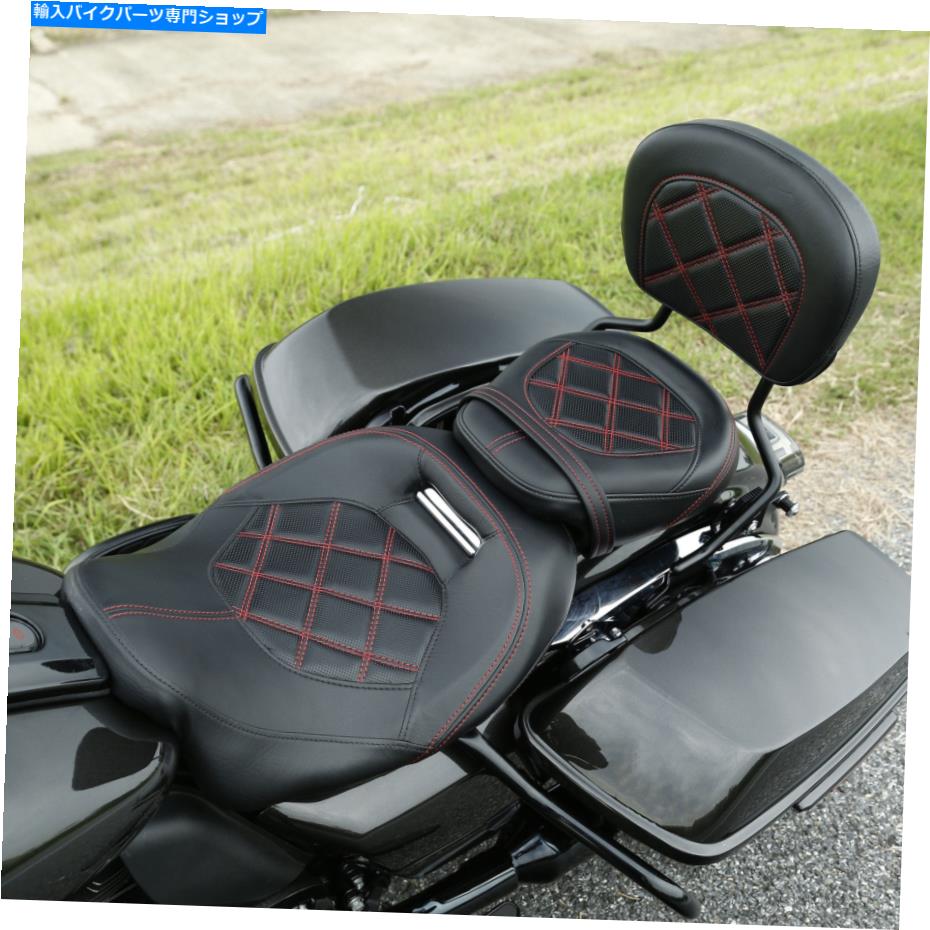 シート ハーレーストリートグライドロードキング09アップのライダー助手席＆背もたれパッドフィット Rider Passenger Seat & Backrest Pad Fit For Harley Street Glide Road King 09-up【並行輸入品】