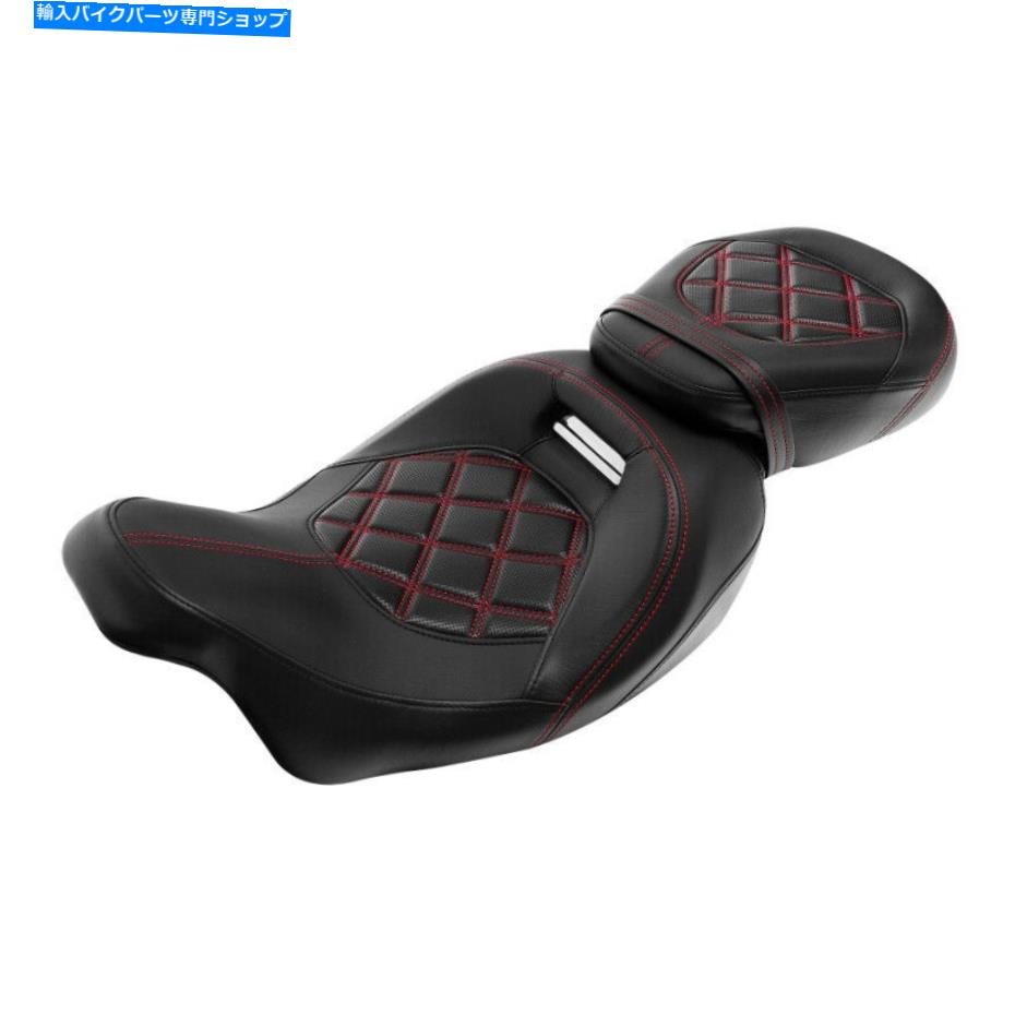 シート ハーレーCVO Road Glide 2009-2021 2015 Red Stitchingのための運転席旅客座席フィット Driver Passenger Seat Fit For Harley CVO Road Glide 2009-2021 2015 Red Stitching【並行輸入品】