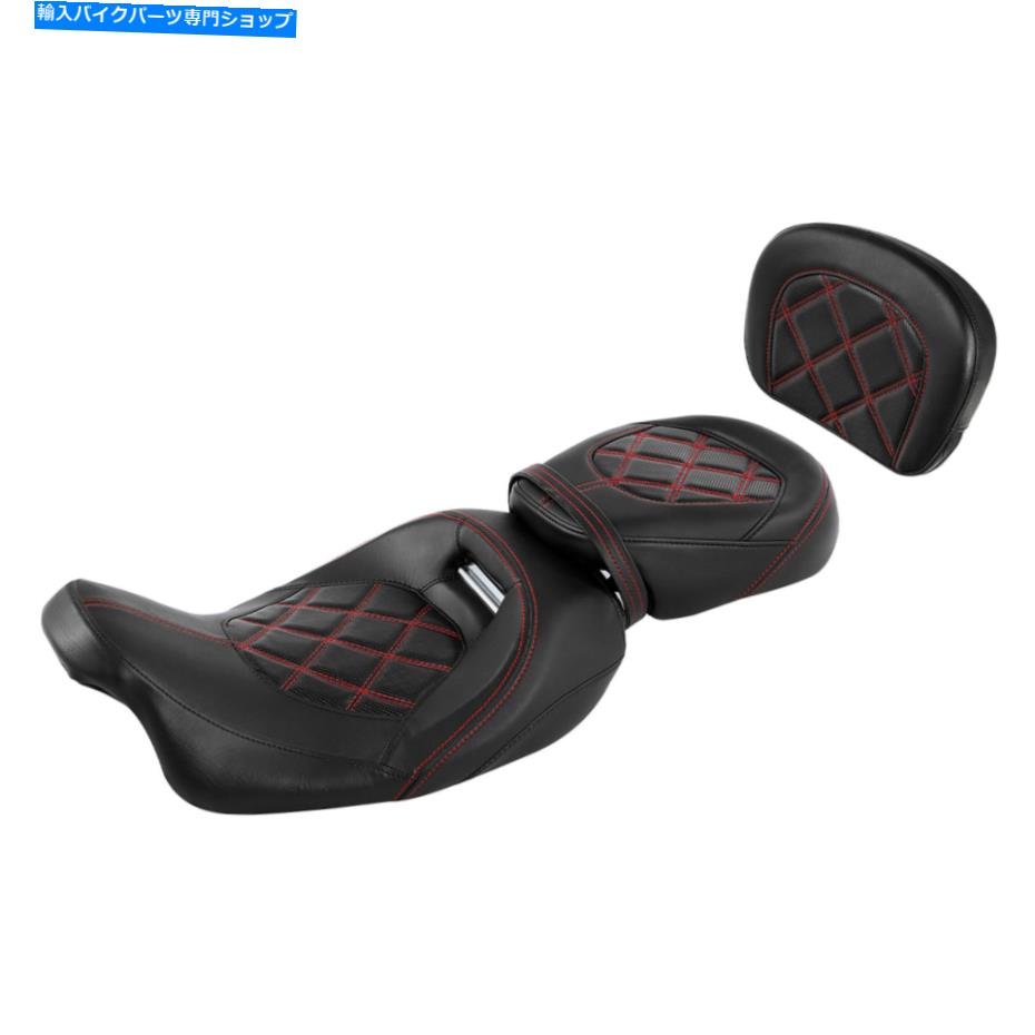 シート ハーレーCVO Touring Road King 2009-2021のためのバックレストのフィット Rider Passenger Seat W/ Backrest Fit For Harley CVO Touring Road King 2009-2021【並行輸入品】
