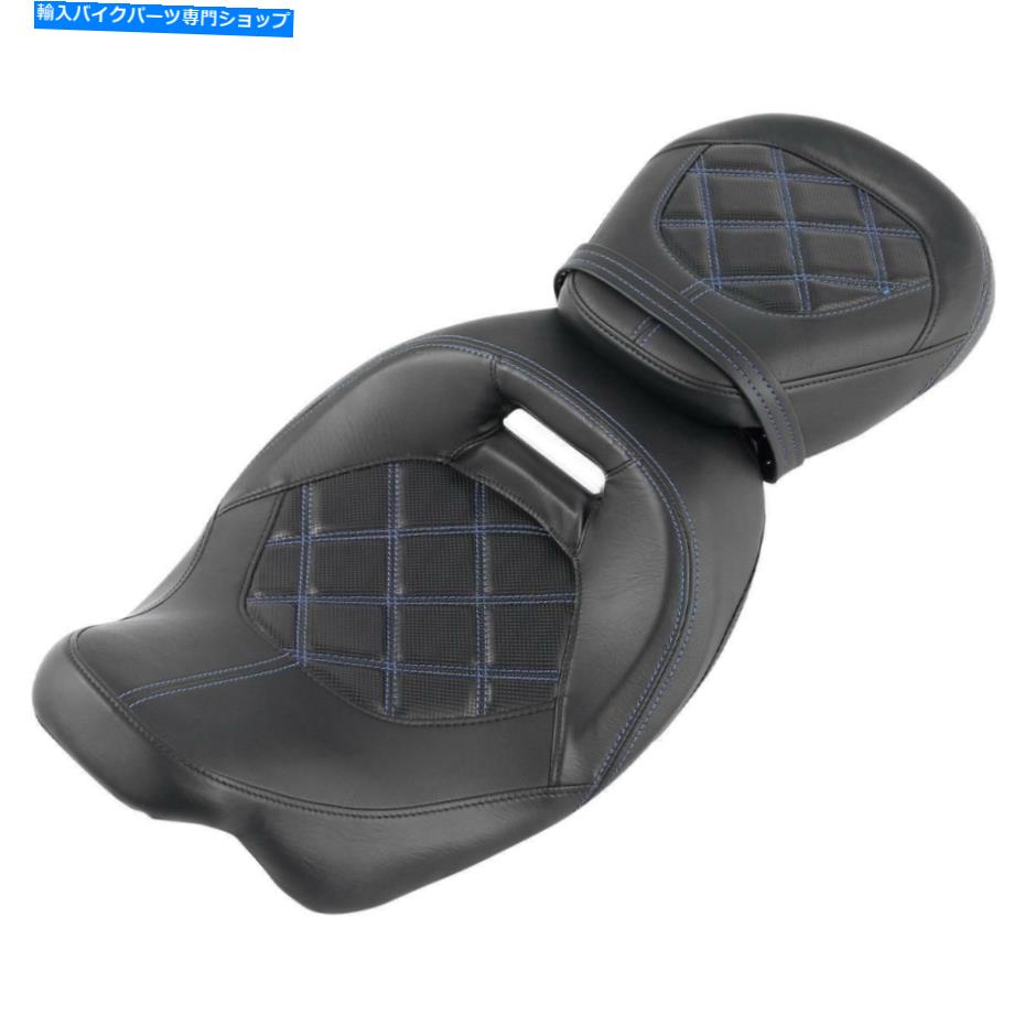 シート ブラックブルーステッチドライバー旅客席フィットハーレーロードキンググライド09-21 Black Blue Stitching Driver Passenger Seat Fit For Harley Road King Glide 09-21【並行輸入品】