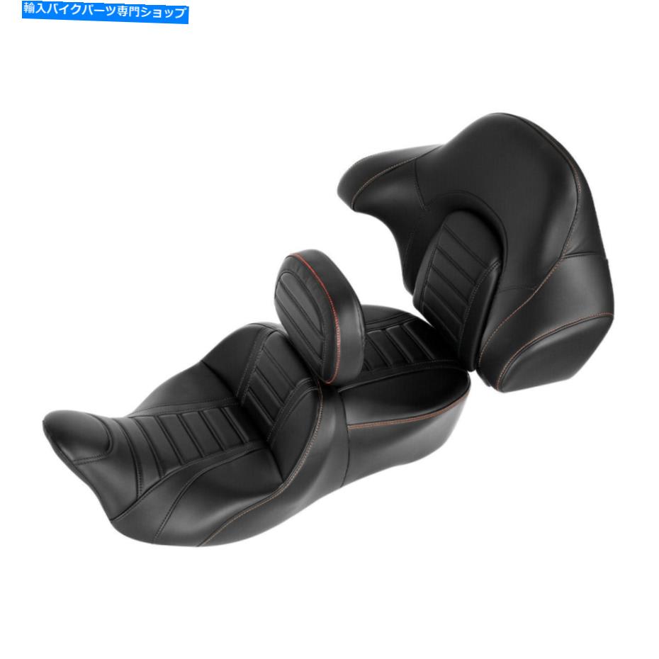 シート ハーレーツーリングのための黒の運転席座席ライダーの背もたれのパッド2014-2020 Black Driver Passenger Seat Rider Backrest Pad For Harley Touring 2014-2020【並行輸入品】