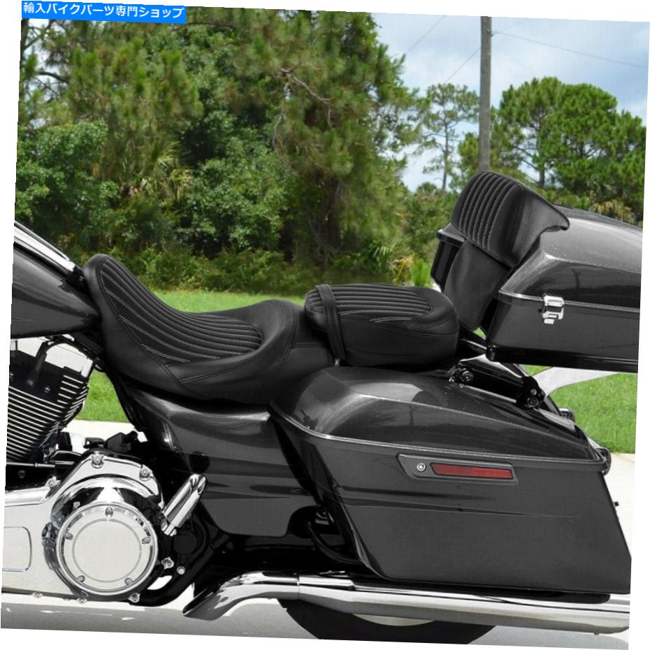シート ハーレーCVO Ultra Limment 14-21 18 Driver Passenger Seat w/ Backrest Pad Fit For Harley CVO Ultra Limited 14-21 18【並行輸入品】