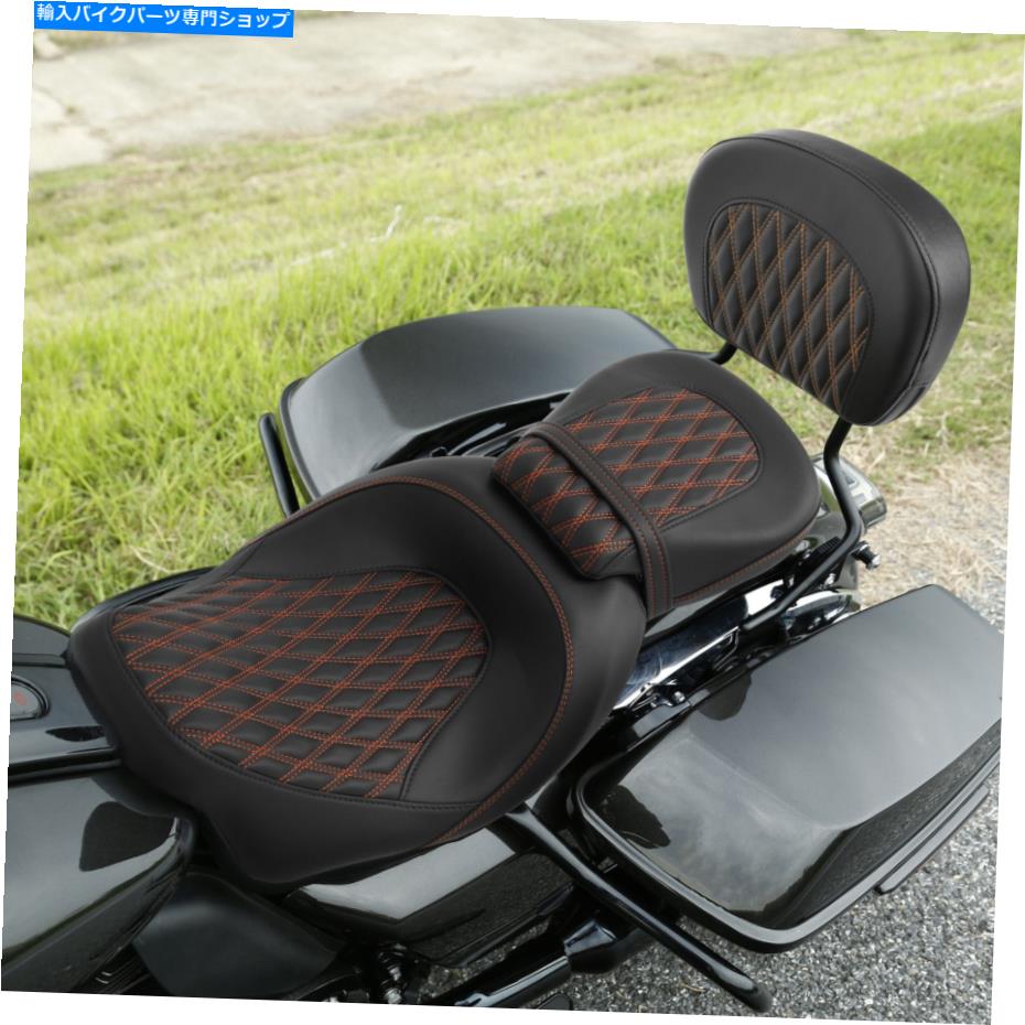 シート ハーレーツーリングストリートグライド2009-2021のライダー旅客シート＆背もたれフィット Rider Passenger Seat & Backrest Fit For Harley Touring Street Glide 2009-2021 US【並行輸入品】