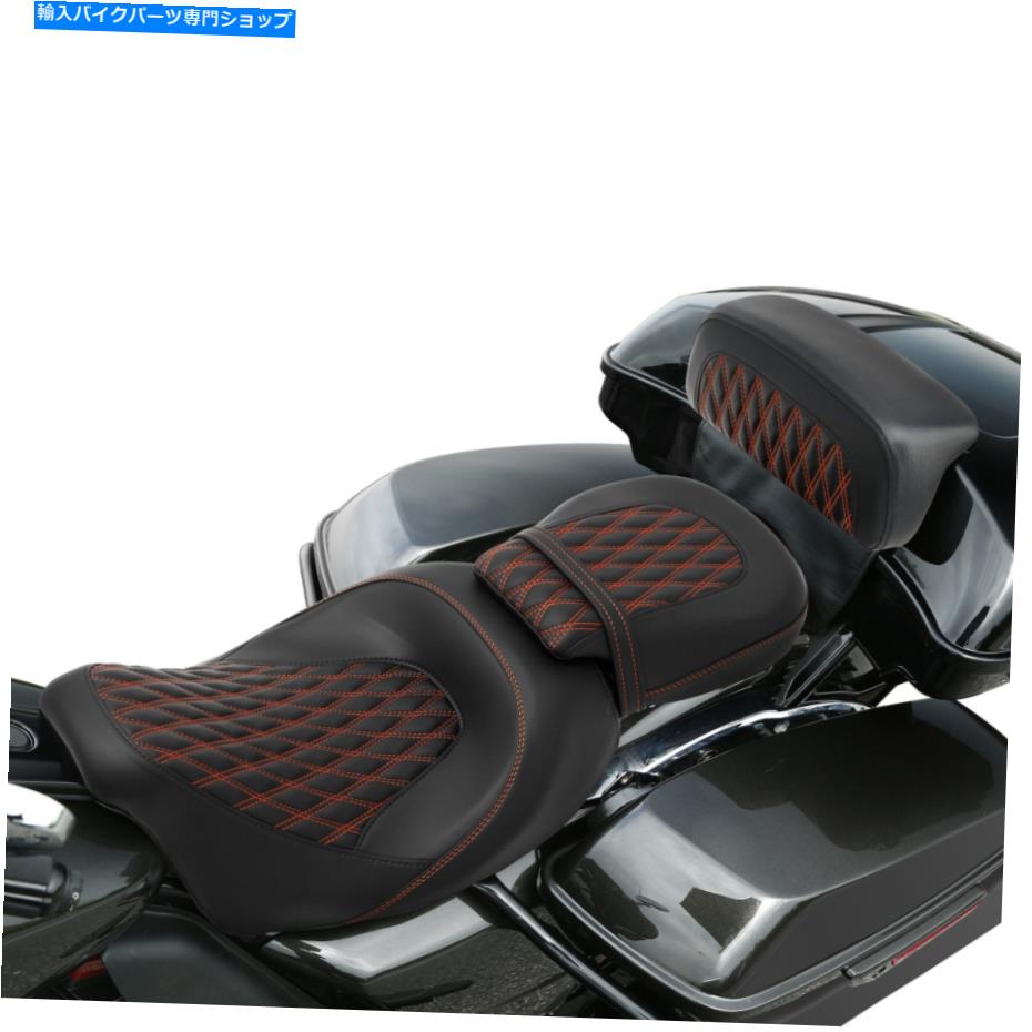 シート PUレザーライダードライバー助手席座席の背もたれフィット14-21 PU Leather Rider Driver Passenger Seat Backrest Fit For Harley Road King 14-21【並行輸入品】|Us Custom Parts Shop USDM