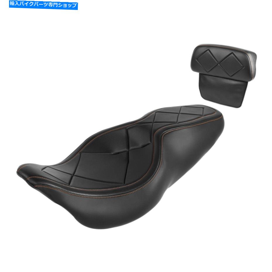 シート ハーレーCVO Roadのためのライダードライバーの助手席座席＆背もたれフィット14-21 Rider Driver Passenger Seat & Backrest Fit For Harley CVO Road Tri Glide 14-21【並行輸入品】