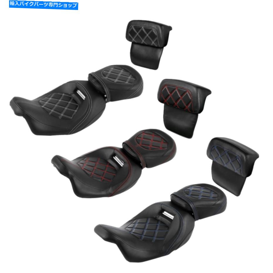 シート ハーレーツーリングストリートロードグライド14-21 20のライダーの助手席の背もたれの背もたれフィット Rider Passenger Seat Backrest Fit For Harley Touring Street Road Glide 14-21 20【並行輸入品】