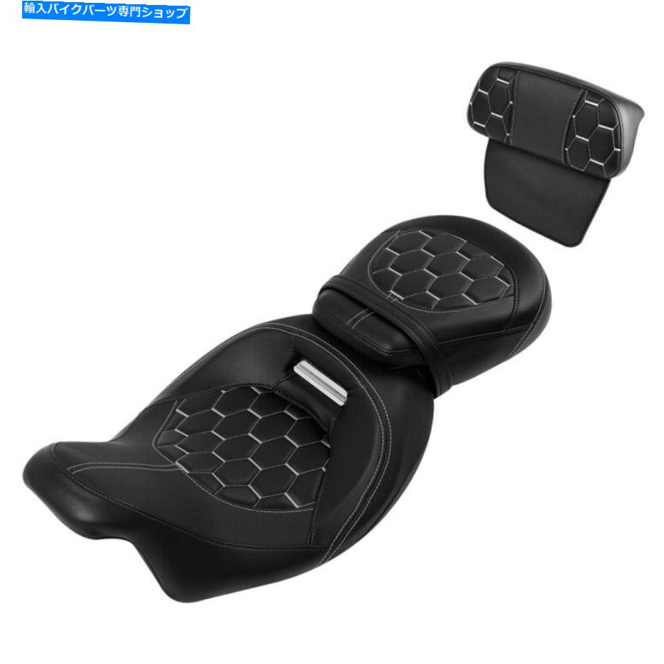 シート 運転席の助手席+背もたれパッドフィットハーレーツーリングロードグライド2014-2021 Driver Passenger Seat + Backrest Pad Fit For Harley Touring Road Glide 2014-2021【並行輸入品】