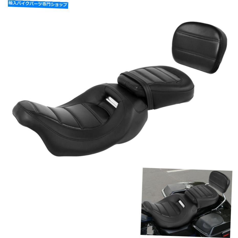 シート 運転席旅客座席＆背もたれフィット道路グライド2009-2021 Driver Passenger Seat & Backrest Fit For Harley Touring Road Glide 2009-2021【並行輸入品】