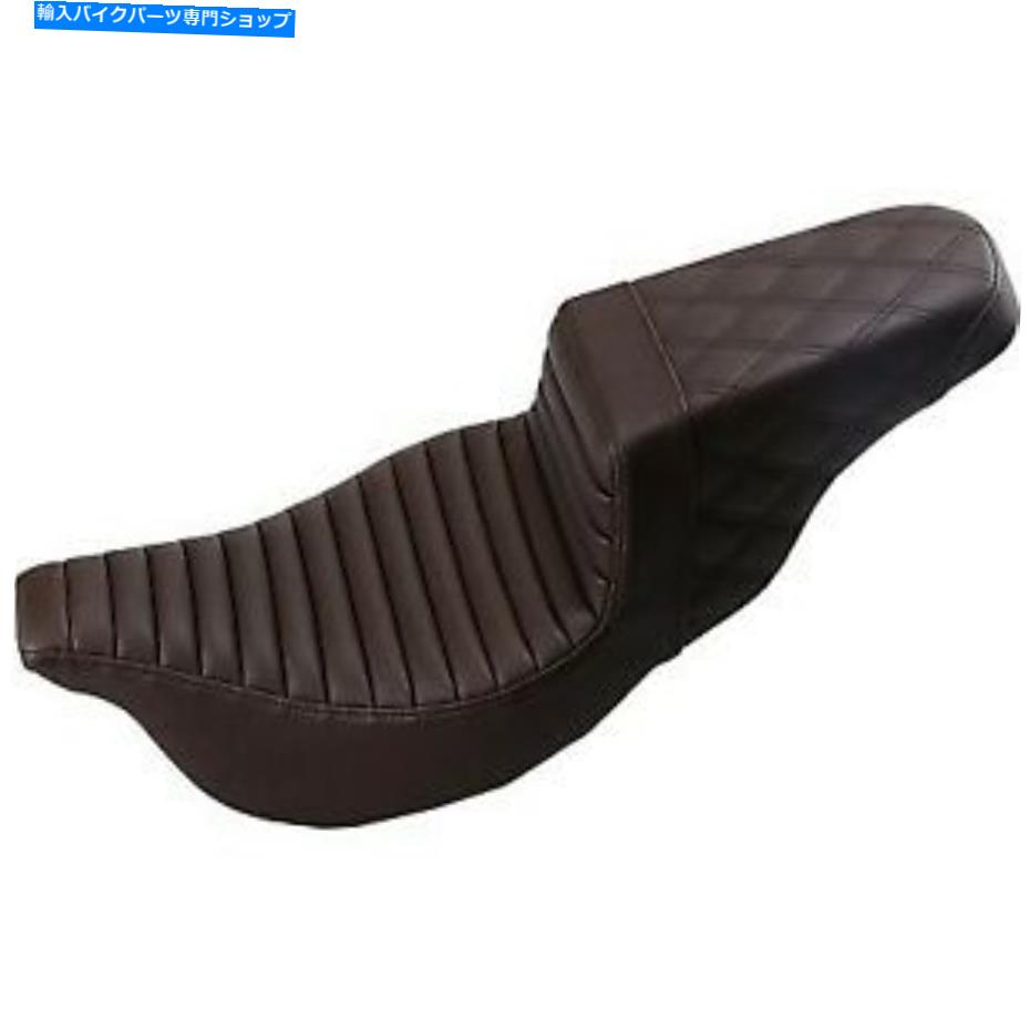 シート サドルメン茶色の昇進シートのタックロール/ラティスステッチハーレーツーリング08-20 Saddlemen Brown Step-Up Seat Tuck Roll / Lattice Stitch for Harley Touring 08-20【並行輸入品】