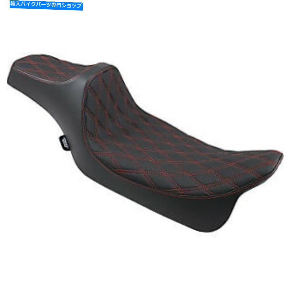 シート 捕食者III座席 - 拡張 - ダブルダイヤモンド - ステッチ08-21ハーレーフフロ Predator III Seat - Extended - Double Diamond -RED Stitched 08-21 HARLEY FL【並行輸入品】｜Us Custom Parts Shop USDM