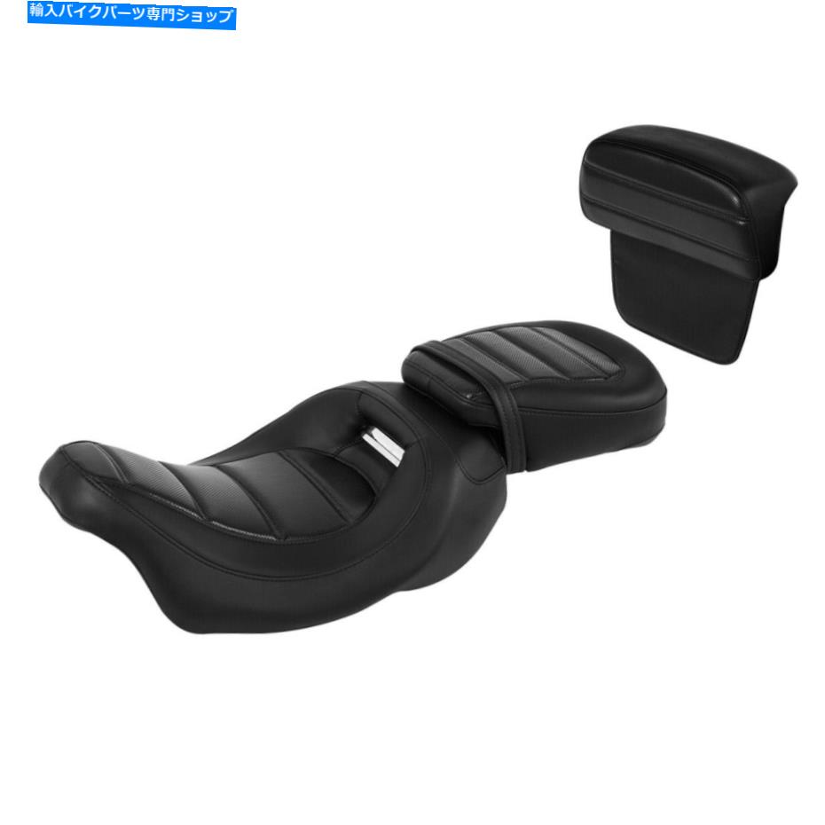 シート ハーレーツーリングロードキング2014-2021のためのバックレストパッドフィットのライダーの助手席シート Rider Passenger Seat w/ Backrest Pad Fit For Harley Touring Road King 2014-2021【並行輸入品】