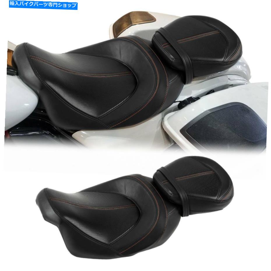 シート PUレザードライバ&旅客シートフィットハーレーCVOストリートグライド2009年 PU Leather Driver & Passenger Seat Fit For Harley CVO Street Glide 2009-Later【並行輸入品】