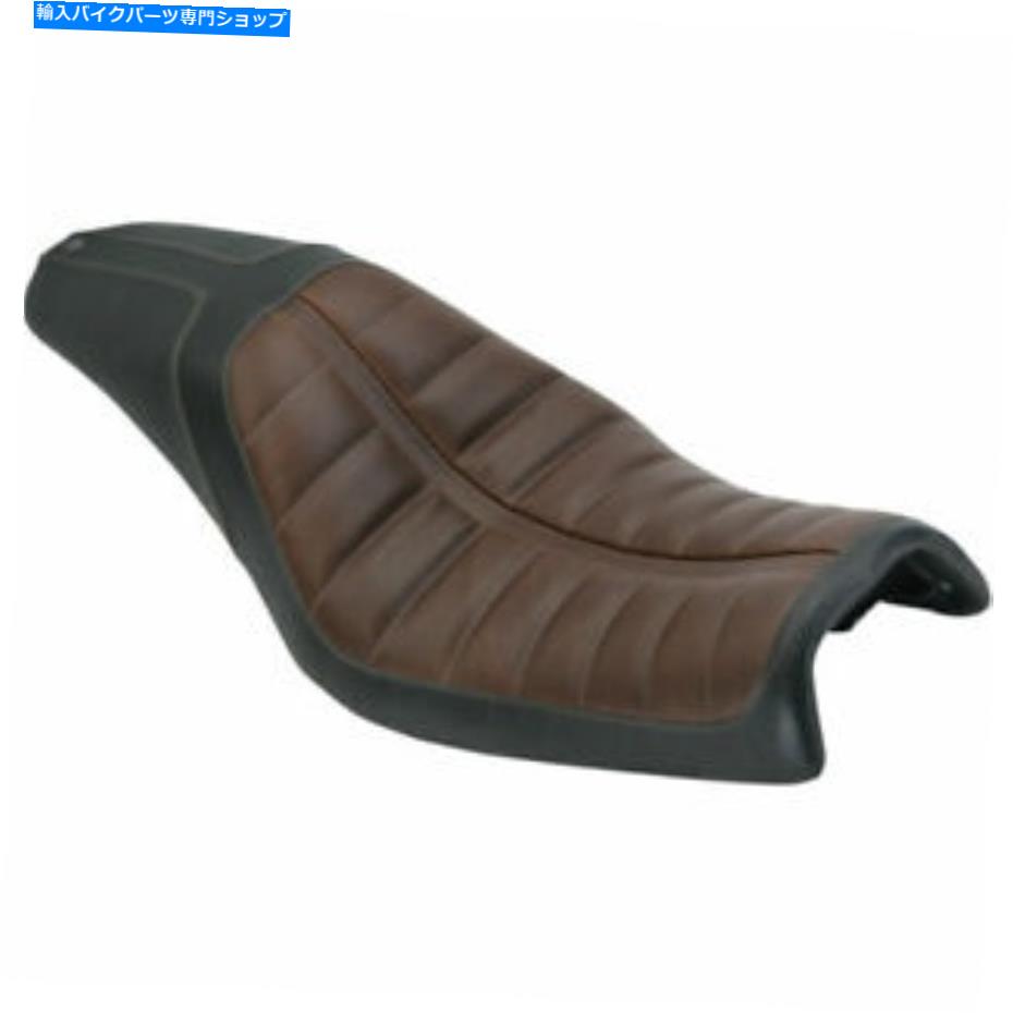 シート ローランドサンズブラック/ブラウンエンジョ2アップシート2006-17ハーリーダイナFXDモデル Roland Sands Black/Brown Enzo 2-Up Seat 2006-17 Harley Dyna FXD Models【並行輸入品】