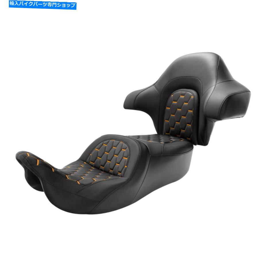 シート 運転席旅客座席+ハーレーツアーPAK Electra Glide 2014-2021のための背もたれフィット Driver Passenger Seat + Backrest Fit For Harley Tour pak Electra Glide 2014-2021【並行輸入品】
