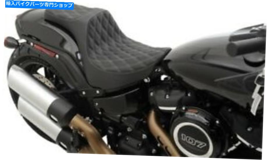 シート 捕食者IIIシートダブルダイヤモンドステッチシルバースレッドハーレー脂肪ボブFXSB 18-19 Predator III Seat Double Diamond Stitch Silver Thread Harley Fat Bob FXSB 18-19【並行輸入品】