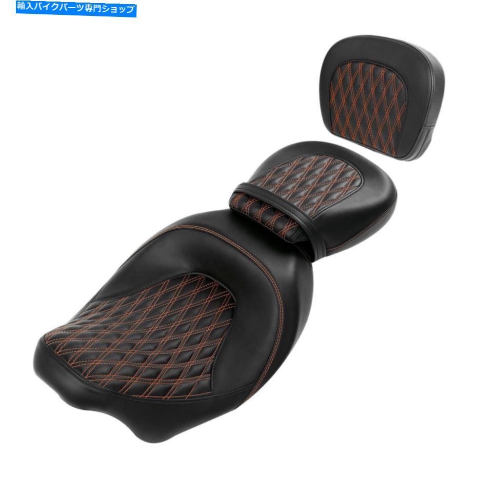 シート ハーレーツーリングロードキンググライド2009-21のための運転手の助手席座席 Driver Passenger Seat w/ Backrest Fit For Harley Touring Road King Glide 2009-21【並行輸入品】