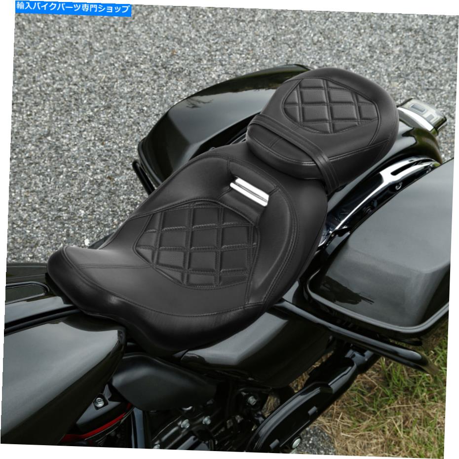 シート PUレザードライバの助手席シートフィットハーレーロードエレクトラグライド2009-2021 PU Leather Driver Passenger Seat Fit For Harley Road Electra Glide 2009-2021【並行輸入品】