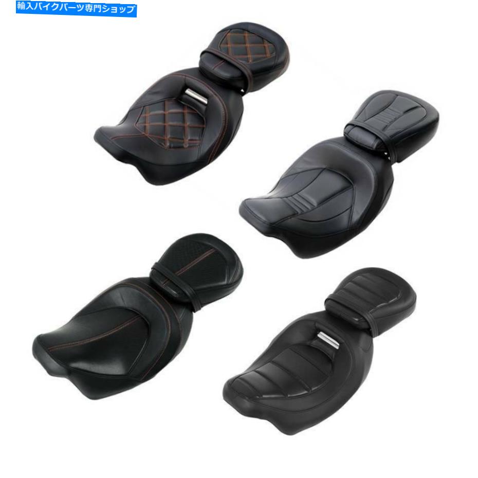 シート PUレザードライバー＆旅客席フィットハーレーツーリングロードキンググライド09-21 PU Leather Driver & Passenger Seat Fit For Harley Touring Road King Glide 09-21【並行輸入品】
