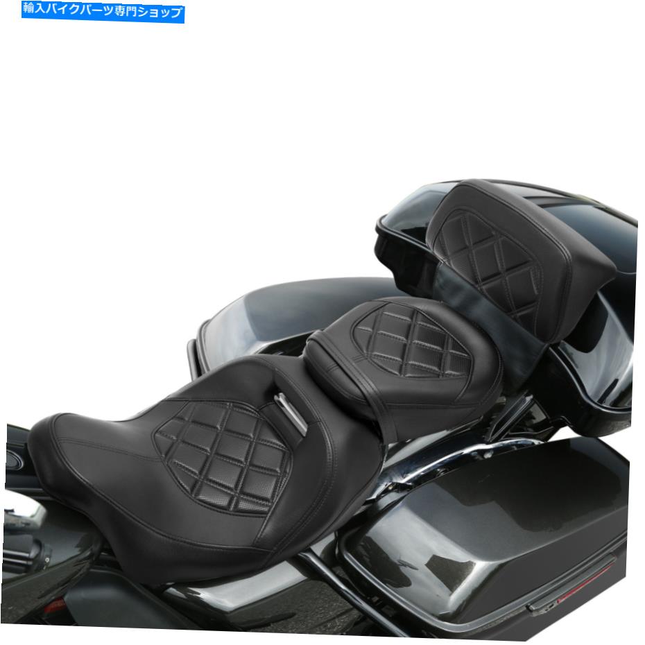 シート 運転席の助手席＆背もたれのパッドフィットはハーレーツーリングロードグライド14-21 18 Driver Passenger Seat & Backrest Pad Fit For Harley Touring Road Glide 14-21 18【並行輸入品】