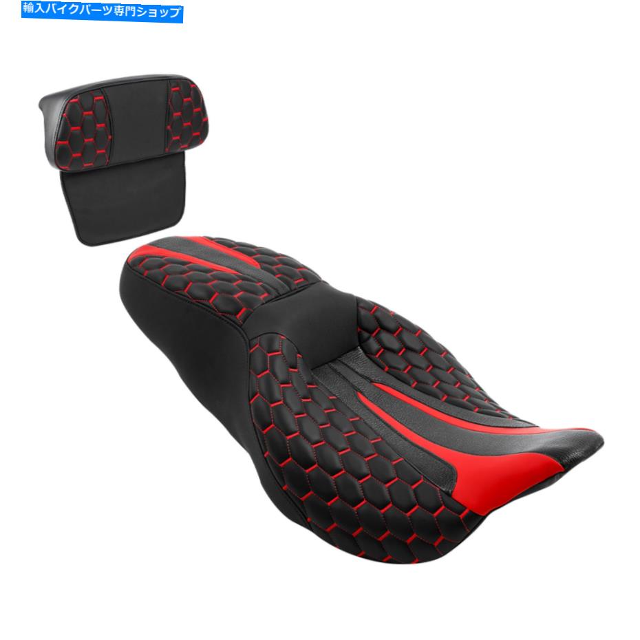 シート 運転席の助手席の背もたれの背もたれのフィットharley touring roadキング14-21黒赤 Driver Passenger Seat Backrest Fit For Harley Touring Road King 14-21 Black Red【並行輸入品】