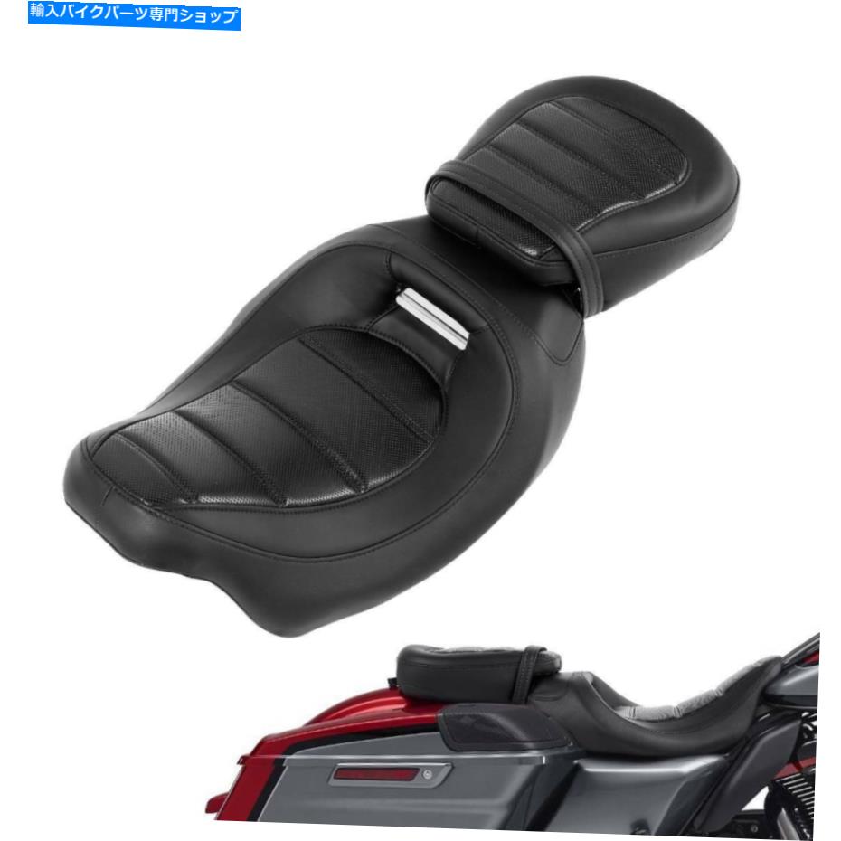 シート ドライバー＆旅客席ピリオンフィットハーレーツーリングストリートグライド09-21ブラック Driver & Passenger Seat Pillion Fit For Harley Touring Street Glide 09-21 Black【並行輸入品】
