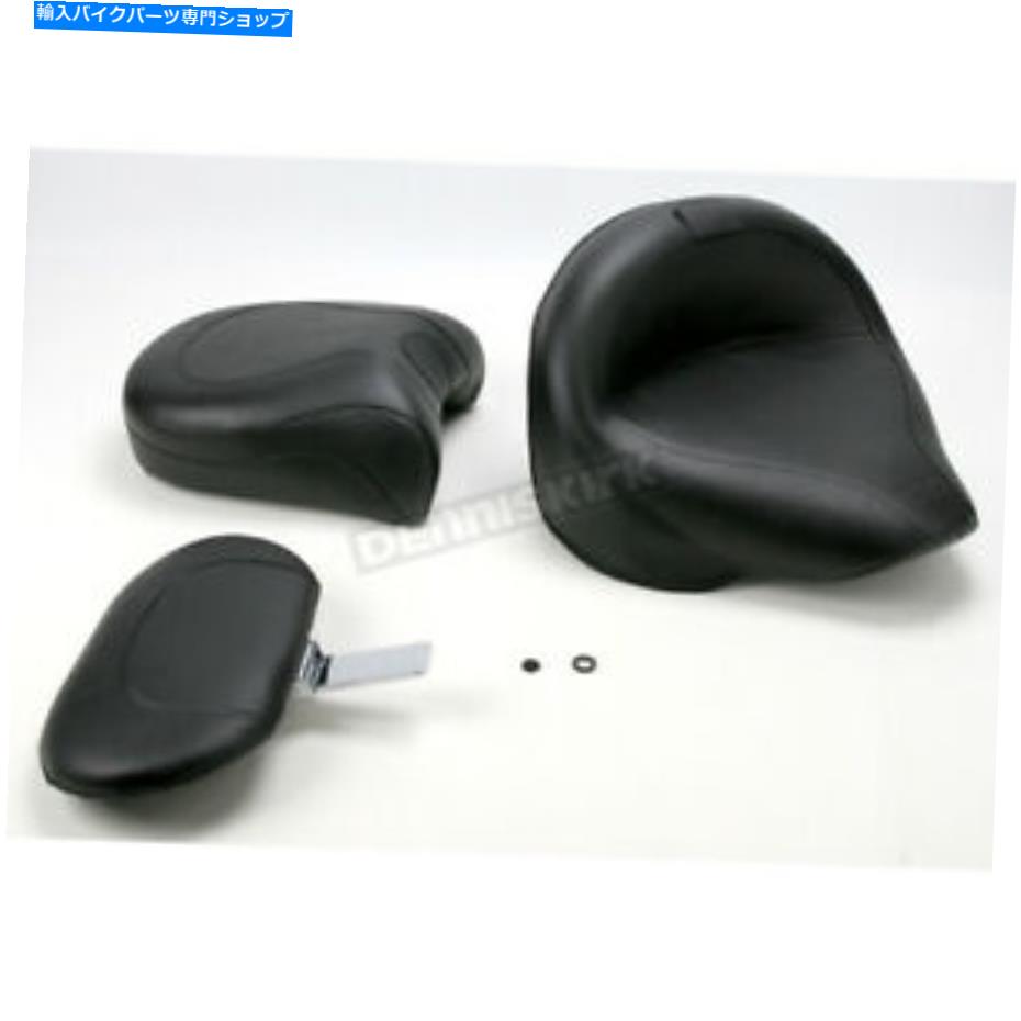 シート マスタングシートドライババックレスト付きビンテージワイドツーリングシート - 79221 Mustang Seats Vintage Wide Touring Seat with D Backrest - 79221【並行輸入品】