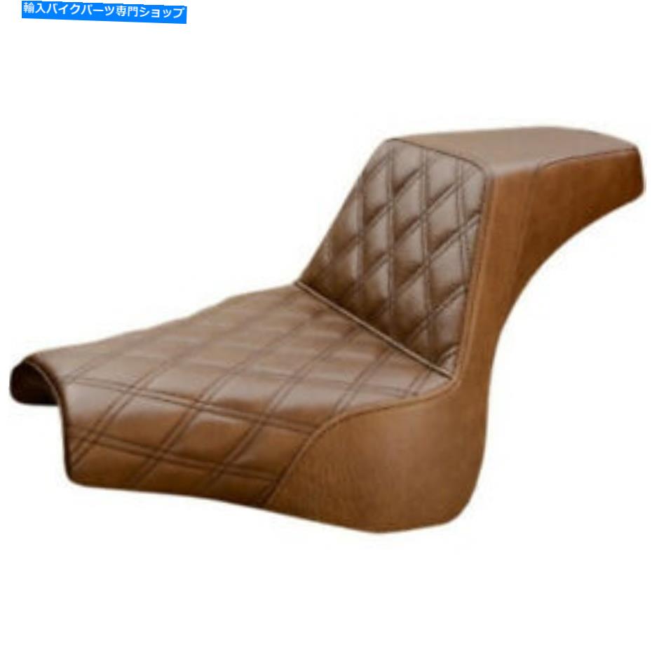 シート サドルメン茶色ステップ2アップフロントラティスステッチシートハーレーソフト18+脂肪ボブ Saddlemen Brown Step 2 Up Front Lattice Stitch Seat Harley Softail 18+ Fat Bob【並行輸入品】