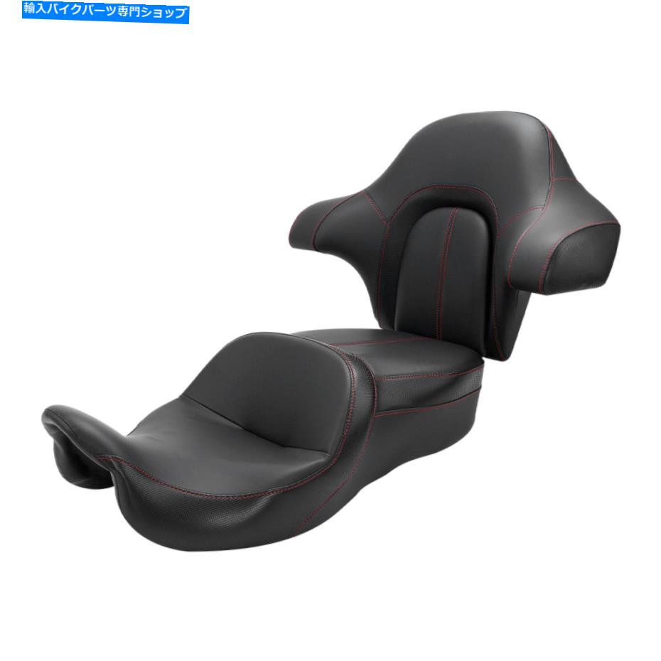 シート ブラックドライバーの助手席＆リアバックレストパッドフィット2014-2021 Black Driver Passenger Seat & Rear Backrest Pad Fit For Harley Touring 2014-2021【並行輸入品】