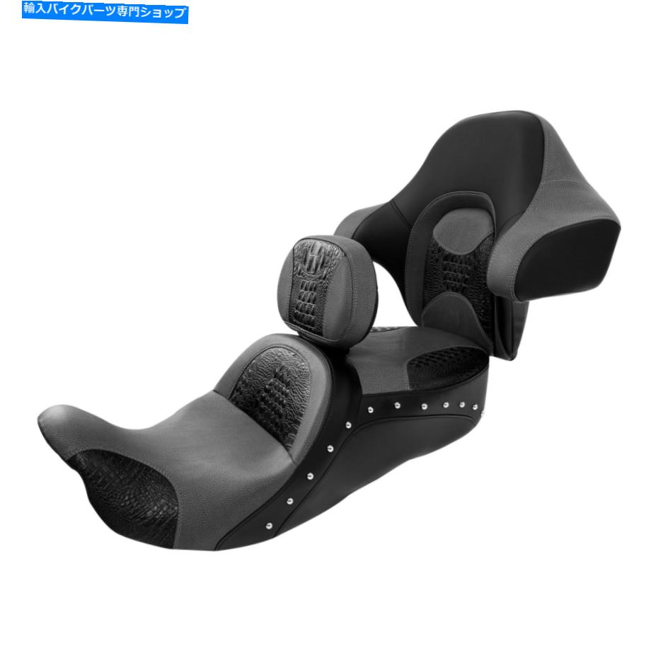 シート ハーレーツーリング2014年後半のバックレストフィットのドライバーの助手席 Driver Passenger Seat with Rider Rear Backrest Fit For Harley Touring 2014-later【並行輸入品】
