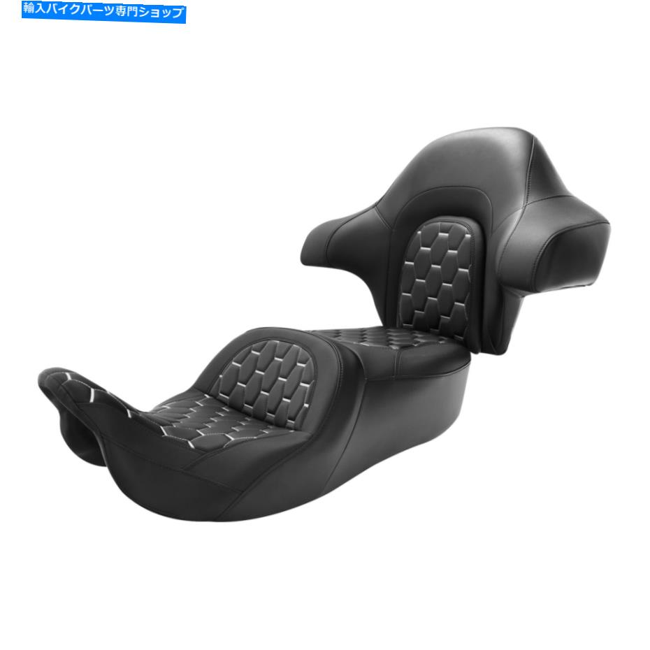 シート ドライバーライダー＆旅客シートキングパックバックレストフィットハーレーロードグライド14-21 Driver Rider & Passenger Seat King Pack Backrest Fit For Harley Road Glide 14-21【並行輸入品】