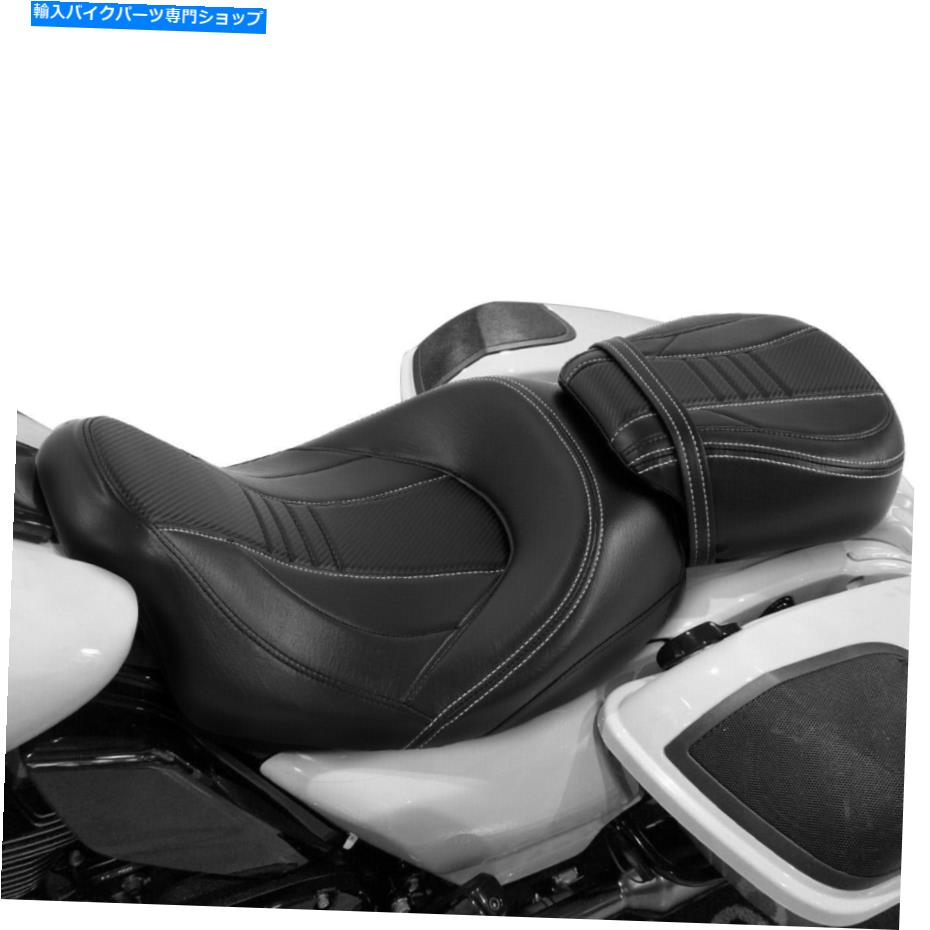シート Harley Road Street Glide 2009-2021のための黒の運転手及び助手席のピリオンフィット Black Driver & Passenger Seat Pillion Fit For Harley Road Street Glide 2009-2021【並行輸入品】