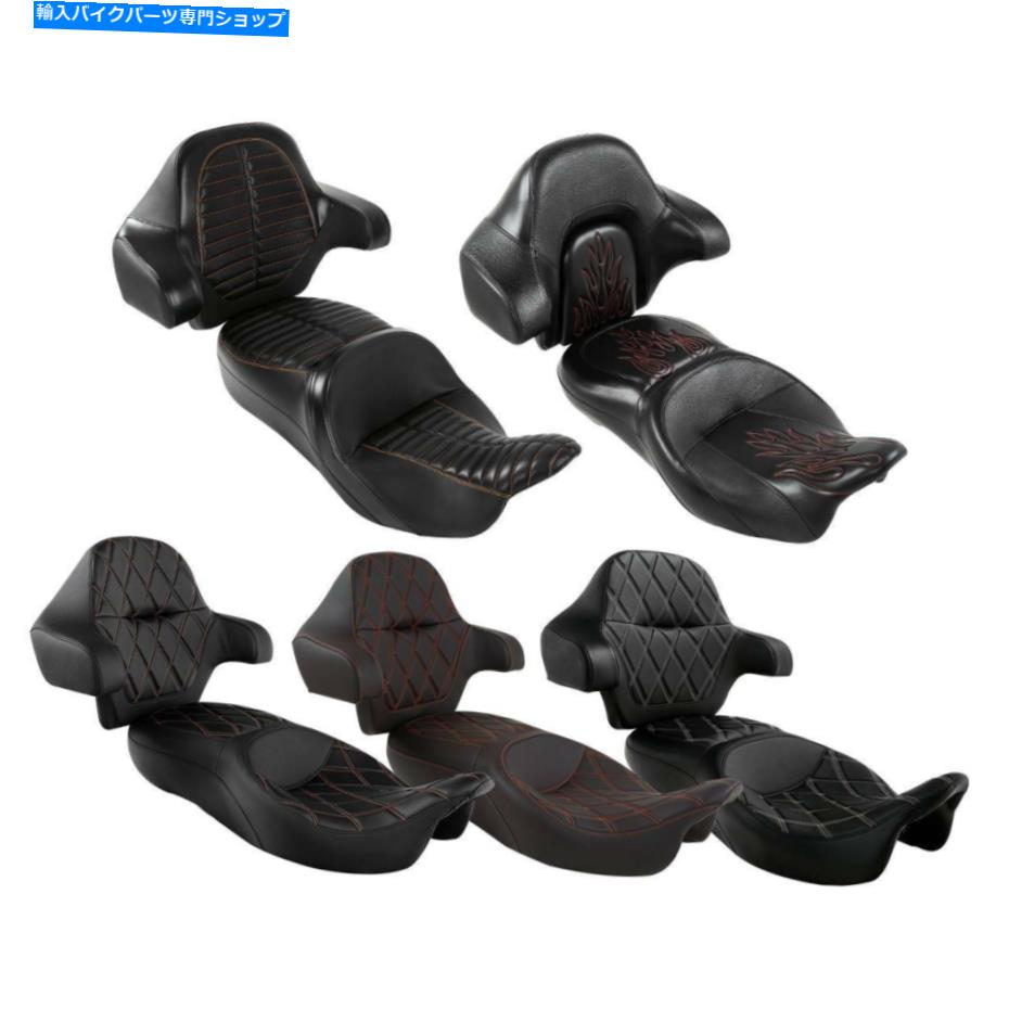 シート ハーレーツーリングElectra Street Glide 14+のための運転席座席＆背もたれのパッド Driver Passenger Seat & Backrest Pad For Harley Touring Electra Street Glide 14+【並行輸入品】