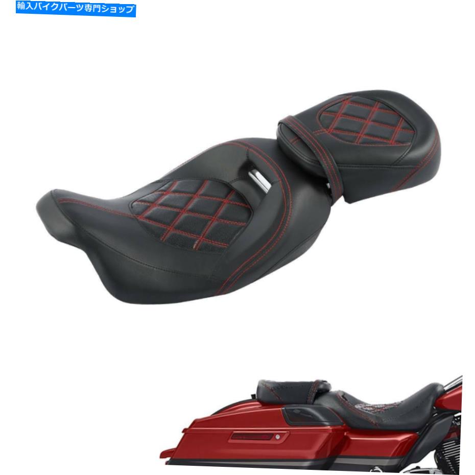 シート ハーレーツーリングロードグライドストリートグライド09-21のための黒の運転席席フィット Black Driver Passenger Seat Fit For Harley Touring Road Glide Street Glide 09-21【並行輸入品】