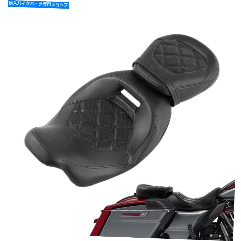 シート PUレザードライバの助手席フィットハーレーストリートエレクトラグライド2009-2021 PU Leather Driver Passenger Seat Fit For Harley Street Electra Glide 2009-2021【並行輸入品】