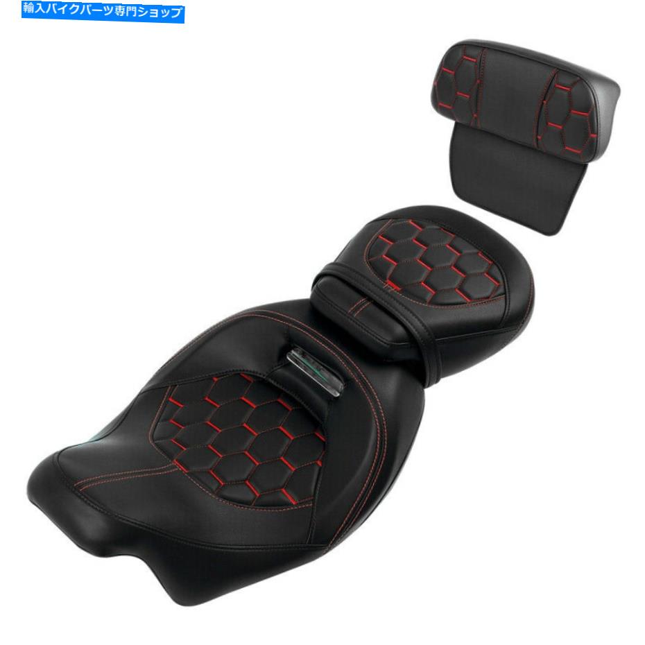 シート 運転席旅客座席＆背もたれのフィットharley touring道路グライドキング14-21 17 Driver Passenger Seat & Backrest Fit For Harley Touring Road Glide King 14-21 17【並行輸入品】