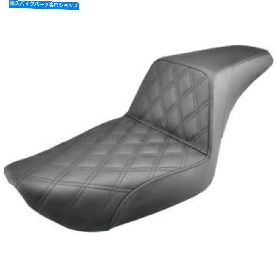 シート Saddlemenステップアップ2アップシート - 格子ステッチ - DYNA（ブラック）896-04-172 Saddlemen Step Up 2-Up Seat - Lattice Stitched - Dyna (Black) 896-04-172【並行輸入品】