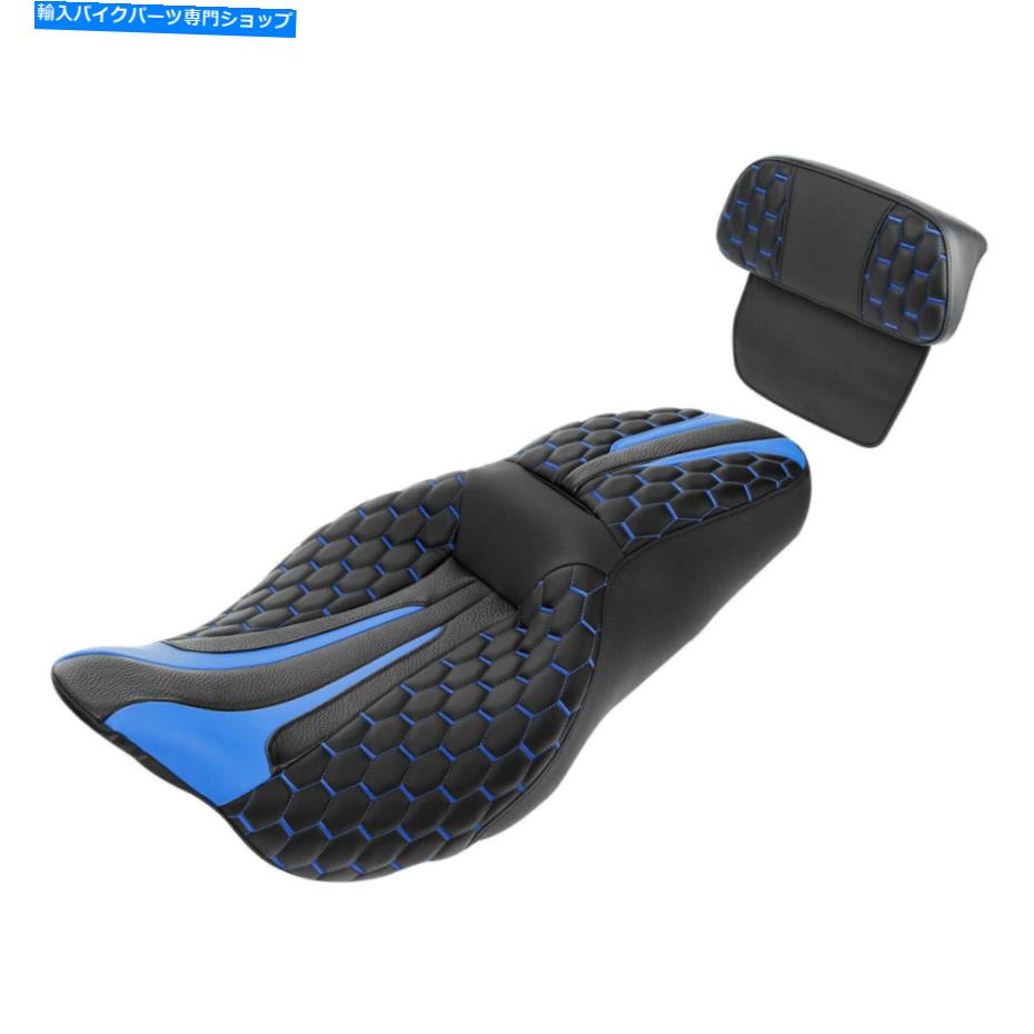 シート Harley Street Road Glide 14-21のための黒い青の運転席旅客席の背もたれ Black Blue Driver Passenger Seat Backrest Fit For Harley Street Road Glide 14-21【並行輸入品】