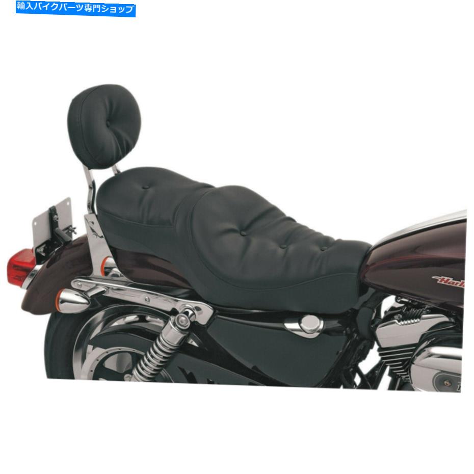 シート ドラッグスペシャリーロープロファイル2アップシート - ピロー（ブラック）0804-0297 Drag Specialties Low-Profile 2-Up Seat - Pillow (Black) 0804-0297【並行輸入品】