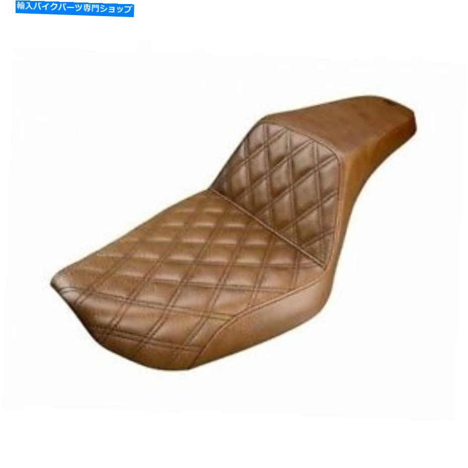 シート harley dynas - ブラウン格子ステッチ - 896-04-172BR Saddlemen Step-Up Seat for Harley Dynas - Brown-Lattice Stitched - 896-04-172BR【並行輸入品】｜Us Custom Parts Shop USDM
