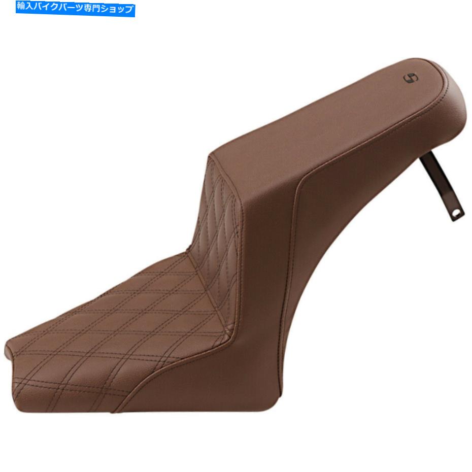 シート Saddlemenステップアップ2アップシート - ドライバーラティスステッチ（茶色）I18-33-172BR Saddlemen Step Up 2-Up Seat - Driver Lattice Stitched (Brown) I18-33-172BR【並行輸入品】｜Us Custom Parts Shop USDM