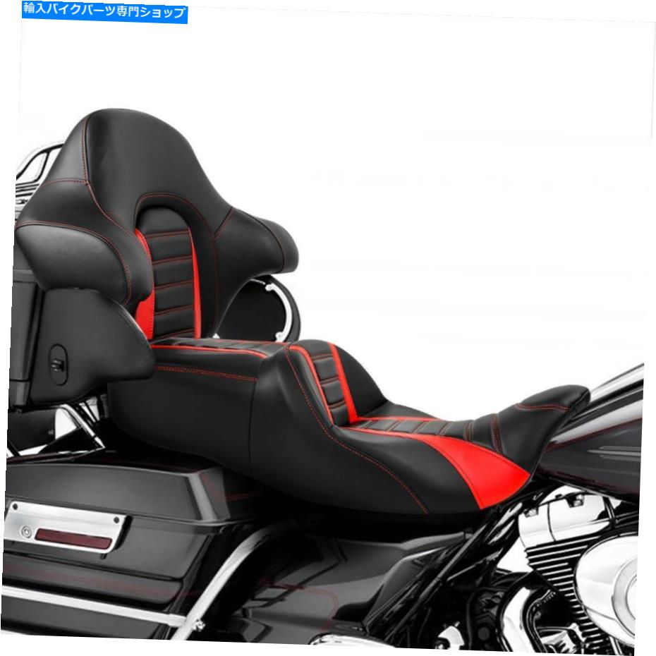 シート ブラックレッドドライバーの助手席の背もたれフィットハーレーツーリングロードキング14-21 Black Red Driver Passenger Seat Backrest Fit For Harley Touring Road King 14-21【並行輸入品】