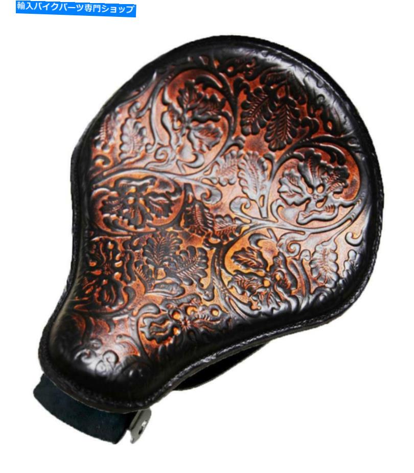 シート 2007年から2009年スポーツスターハーレースプリングシートマウントキットアリブンオークの葉の革BCS 2007-2009 Sportster Harley Spring Seat Mount Kit Ant Brn Oak Leaf Leather bcs【並行輸入品】