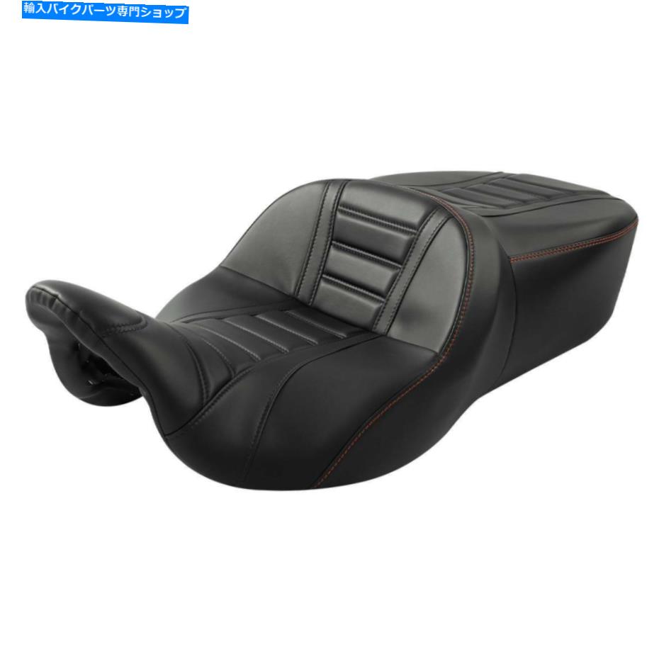 シート オレンジステッチドライバー旅客席フィットハーレーロードキンググライド2009-2021 Orange Stitching Driver Passenger Seat Fit For Harley Road King Glide 2009-2021【並行輸入品】