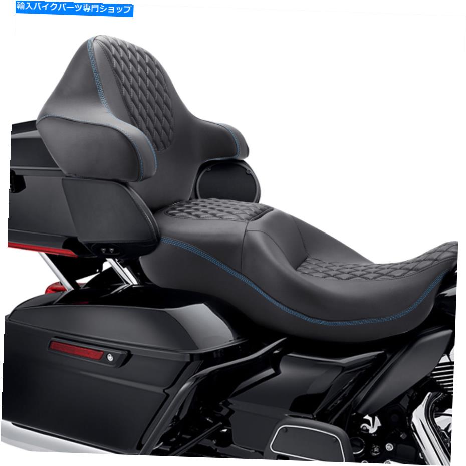 シート ハーレーストリートグライドFLHX 14-3-後のライダーの助手席＆キングバックレストフィット Rider Passenger Seat & King Backrest Fit For Harley Street Glide FLHX 14-Later【並行輸入品】